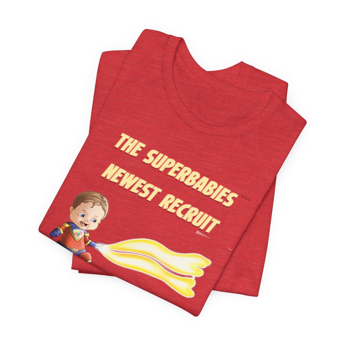 SUPERBABIES NEWEST RECRUIT (Sketchy)- ICONIC EARTH STUDIOS Adult Unisex Jersey . Short Sleeve Tee (USA)