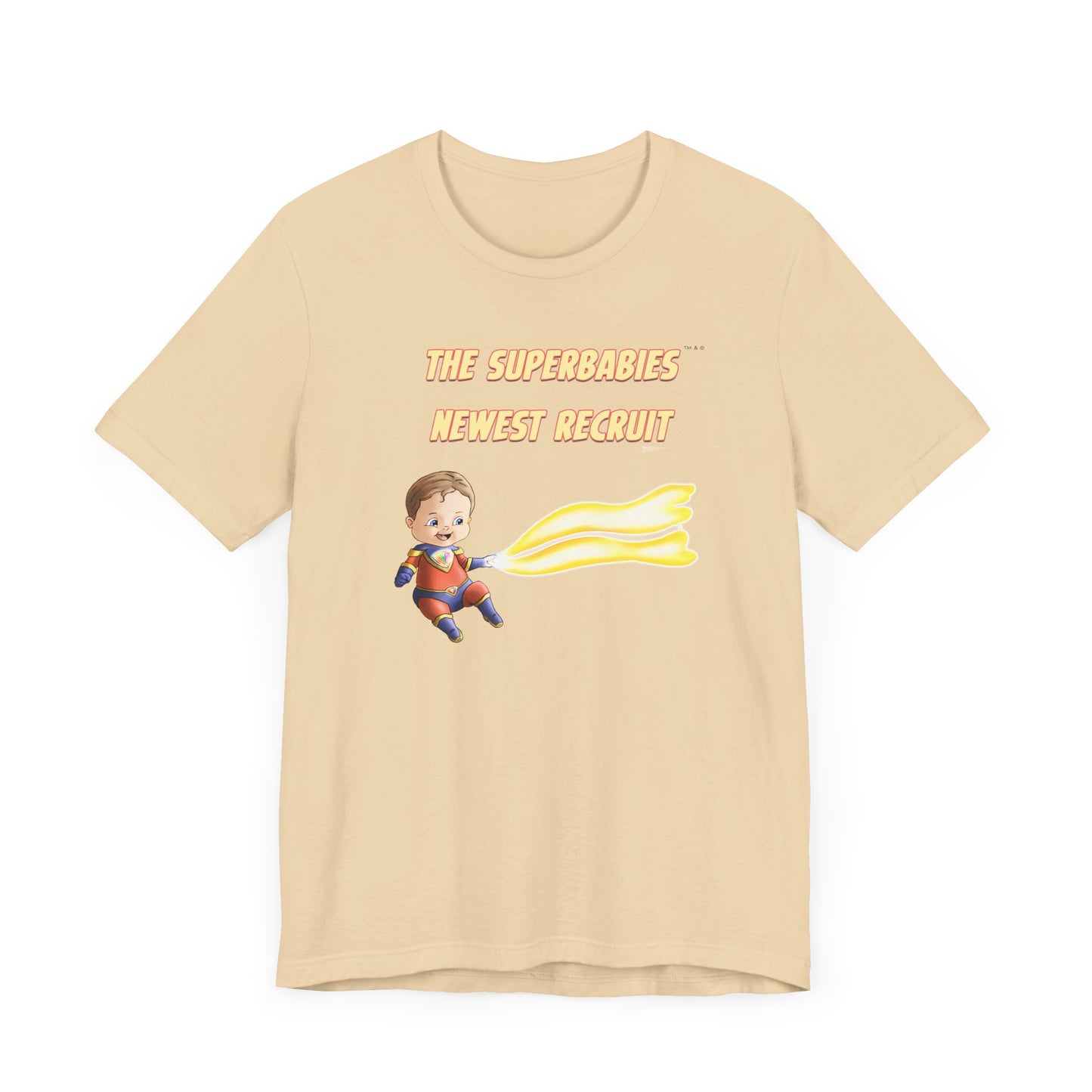 SUPERBABIES NEWEST RECRUIT (Sketchy)- ICONIC EARTH STUDIOS Adult Unisex Jersey . Short Sleeve Tee (USA)