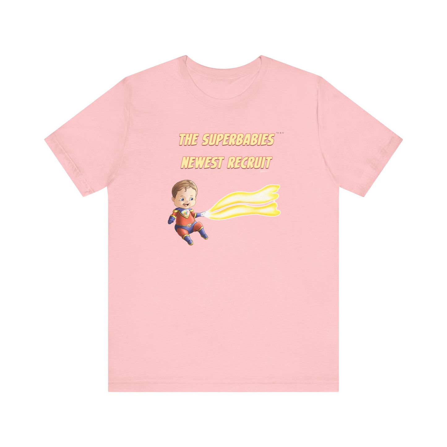 SUPERBABIES NEWEST RECRUIT (Sketchy)- ICONIC EARTH STUDIOS Adult Unisex Jersey . Short Sleeve Tee (USA)