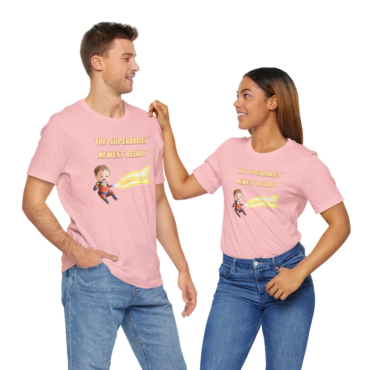 SUPERBABIES NEWEST RECRUIT (Sketchy)- ICONIC EARTH STUDIOS Adult Unisex Jersey . Short Sleeve Tee (USA)