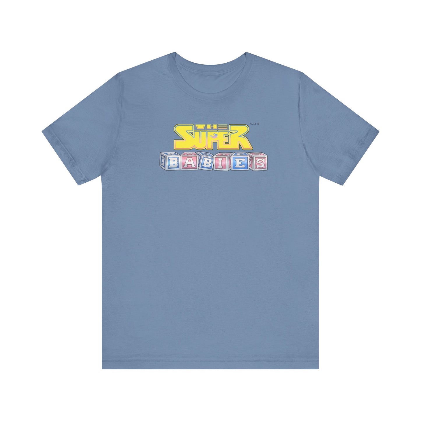 THE SUPERBABIES (YELLOW/PINK/BLUE) - ICONIC EARTH STUDIOS Adult Unisex Jersey Short Sleeve Tee (USA)