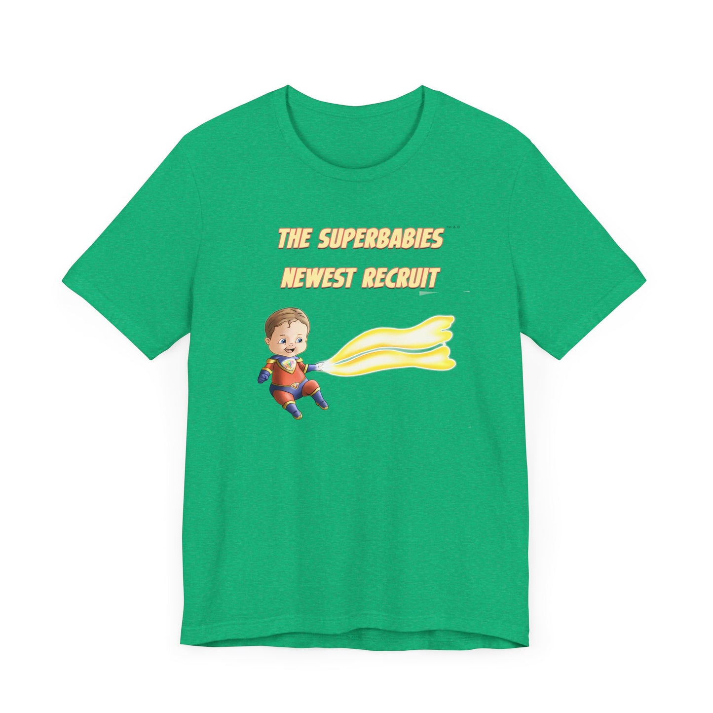 SUPERBABIES NEWEST RECRUIT (Sketchy)- ICONIC EARTH STUDIOS Adult Unisex Jersey . Short Sleeve Tee (USA)