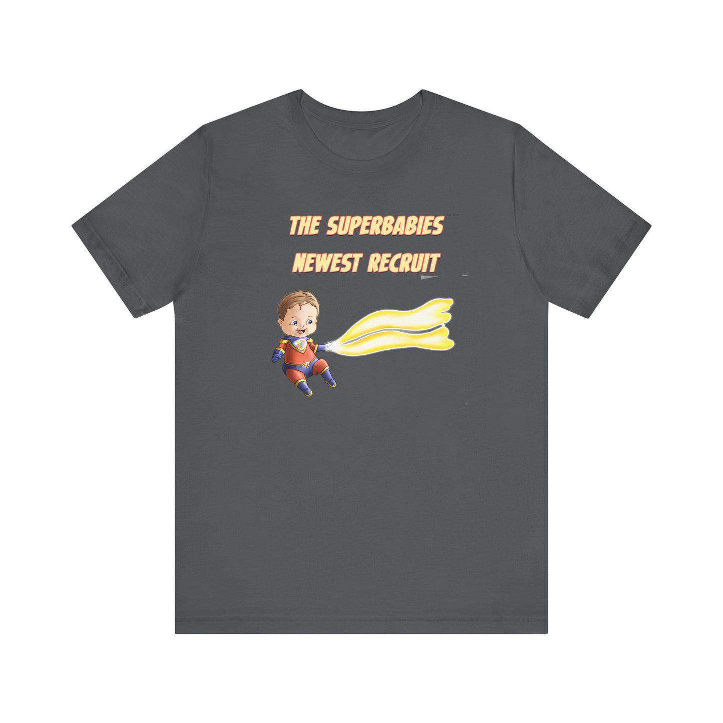 SUPERBABIES NEWEST RECRUIT (Sketchy)- ICONIC EARTH STUDIOS Adult Unisex Jersey . Short Sleeve Tee (USA)