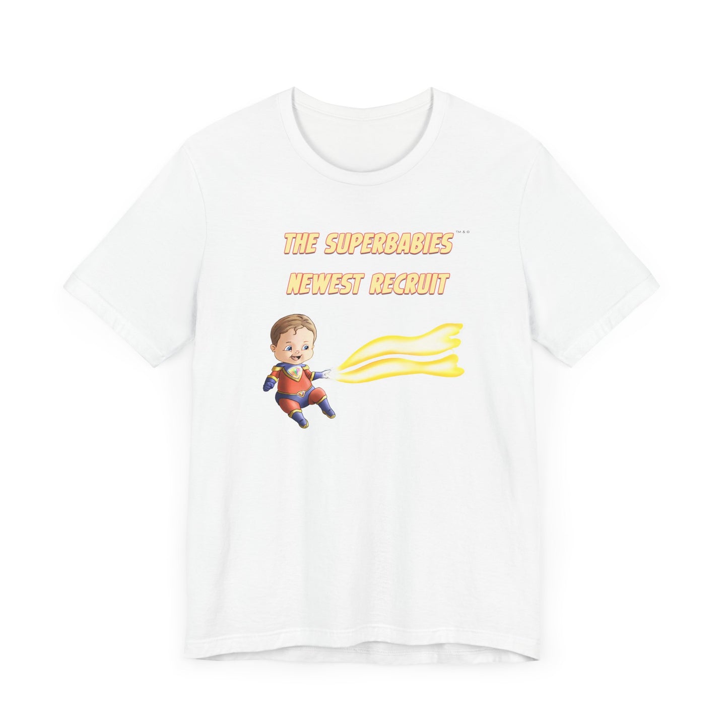 SUPERBABIES NEWEST RECRUIT (Sketchy)- ICONIC EARTH STUDIOS Adult Unisex Jersey . Short Sleeve Tee (USA)