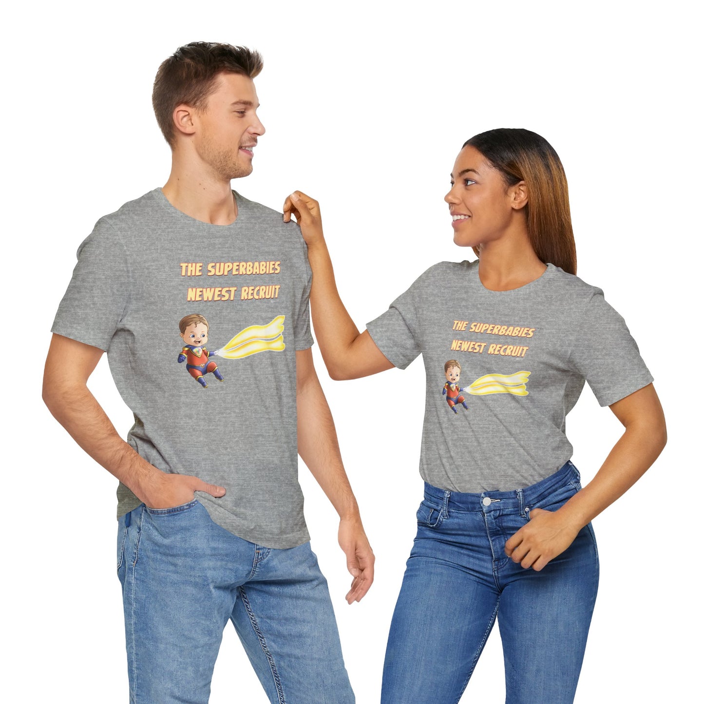SUPERBABIES NEWEST RECRUIT (Sketchy)- ICONIC EARTH STUDIOS Adult Unisex Jersey . Short Sleeve Tee (USA)