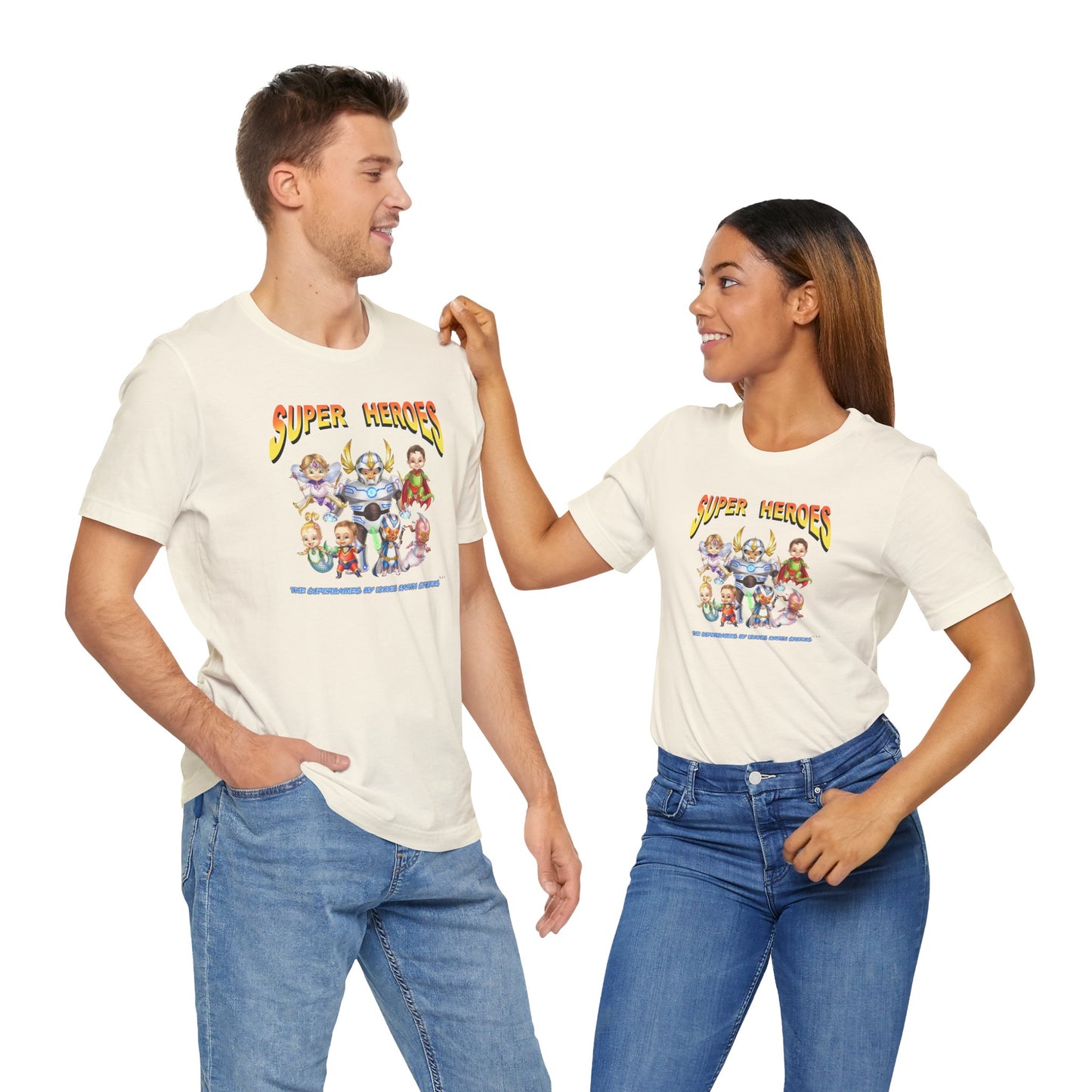 SUPER HEROES  - The Superbabies by ICONIC EARTH STUDIOS - Adult Unisex Jersey Short Sleeve Tee (USA)