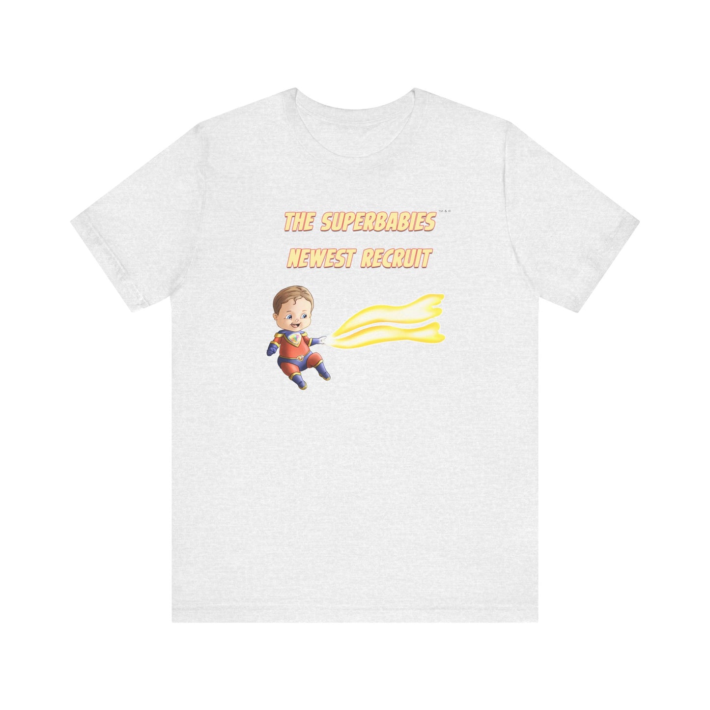 SUPERBABIES NEWEST RECRUIT (Sketchy)- ICONIC EARTH STUDIOS Adult Unisex Jersey . Short Sleeve Tee (USA)