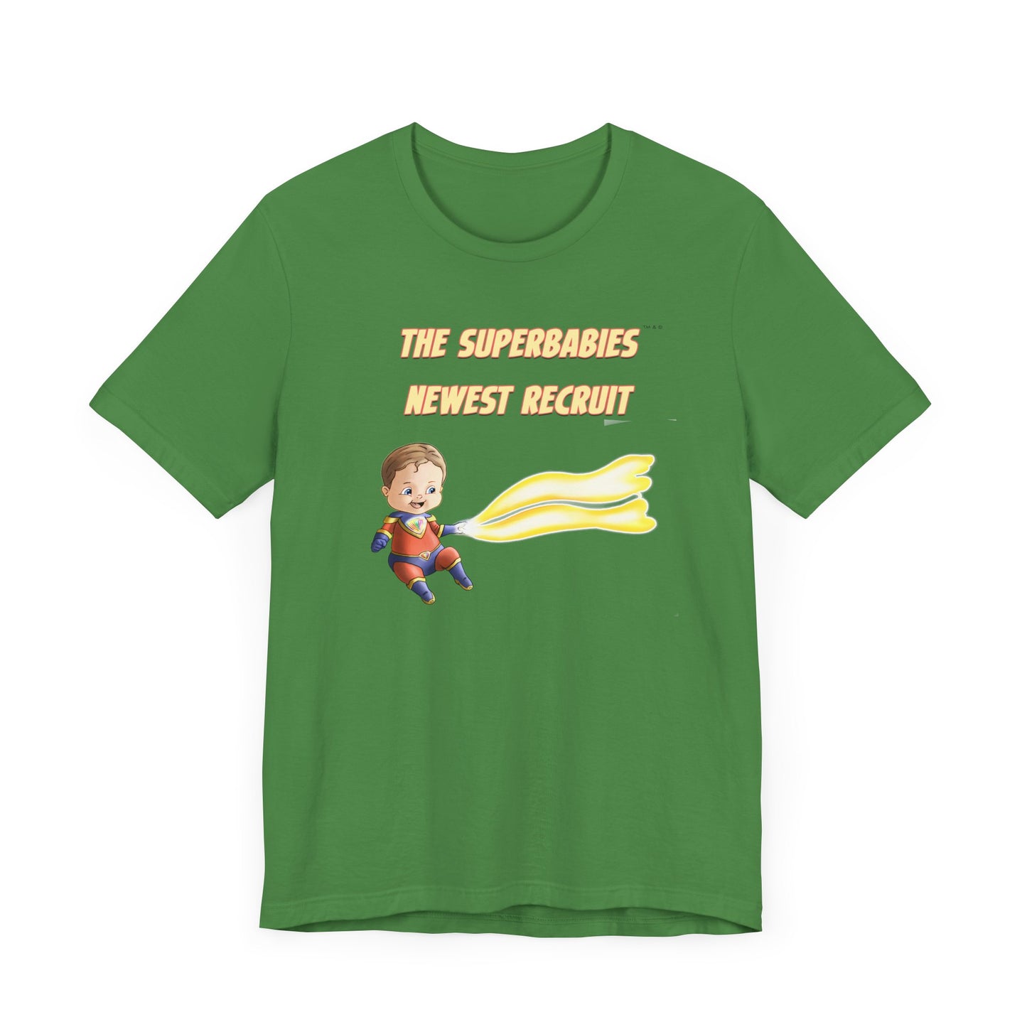 SUPERBABIES NEWEST RECRUIT (Sketchy)- ICONIC EARTH STUDIOS Adult Unisex Jersey . Short Sleeve Tee (USA)