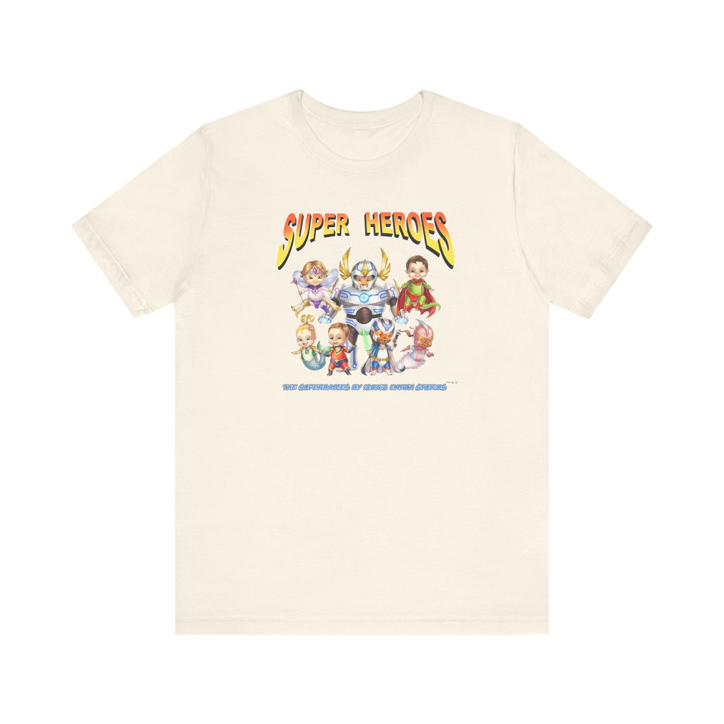 SUPER HEROES  - The Superbabies by ICONIC EARTH STUDIOS - Adult Unisex Jersey Short Sleeve Tee (USA)