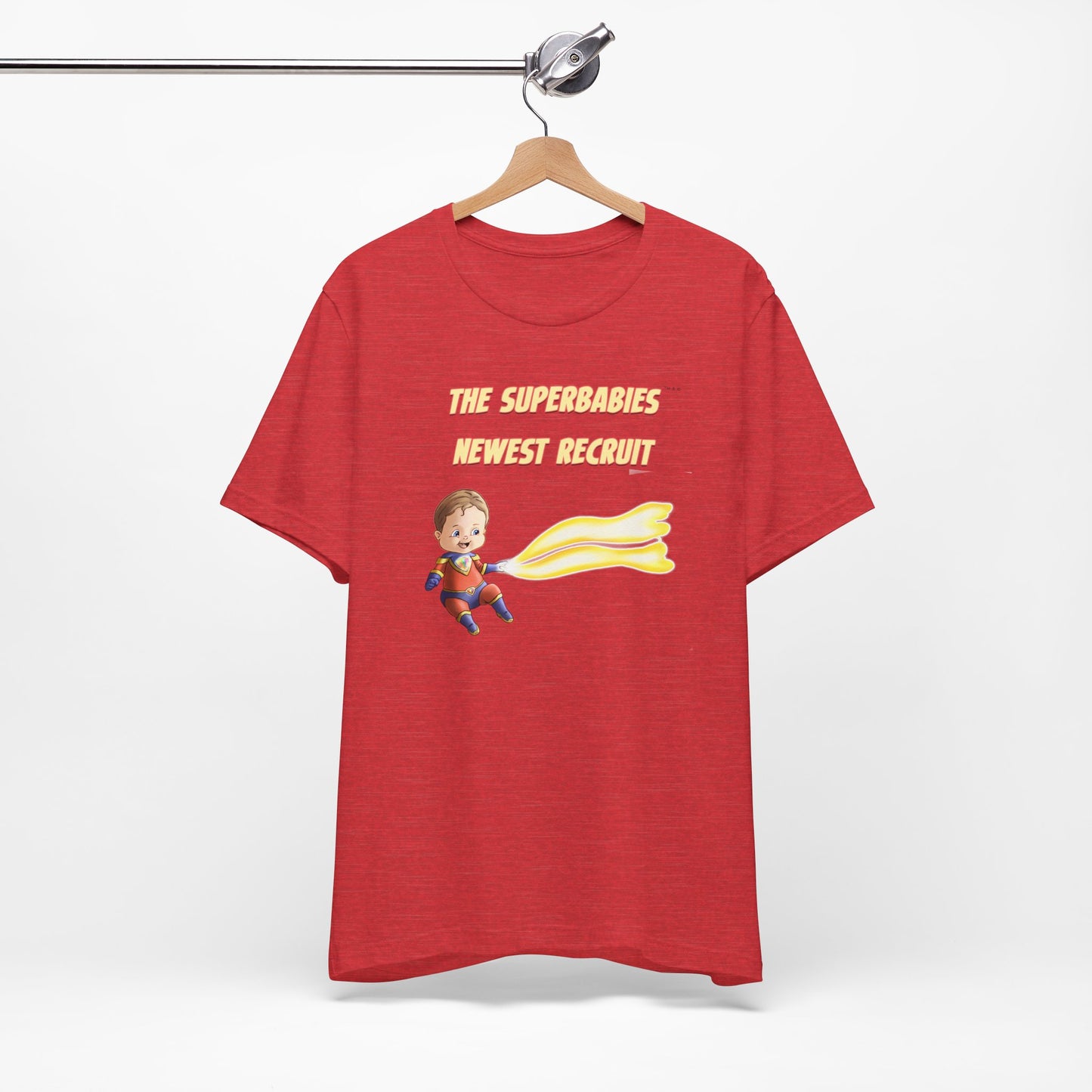 SUPERBABIES NEWEST RECRUIT (Sketchy)- ICONIC EARTH STUDIOS Adult Unisex Jersey . Short Sleeve Tee (USA)