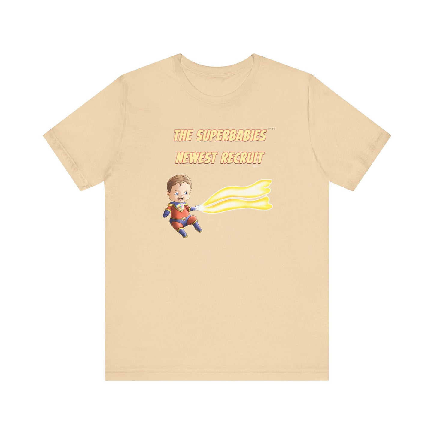 SUPERBABIES NEWEST RECRUIT (Sketchy)- ICONIC EARTH STUDIOS Adult Unisex Jersey . Short Sleeve Tee (USA)