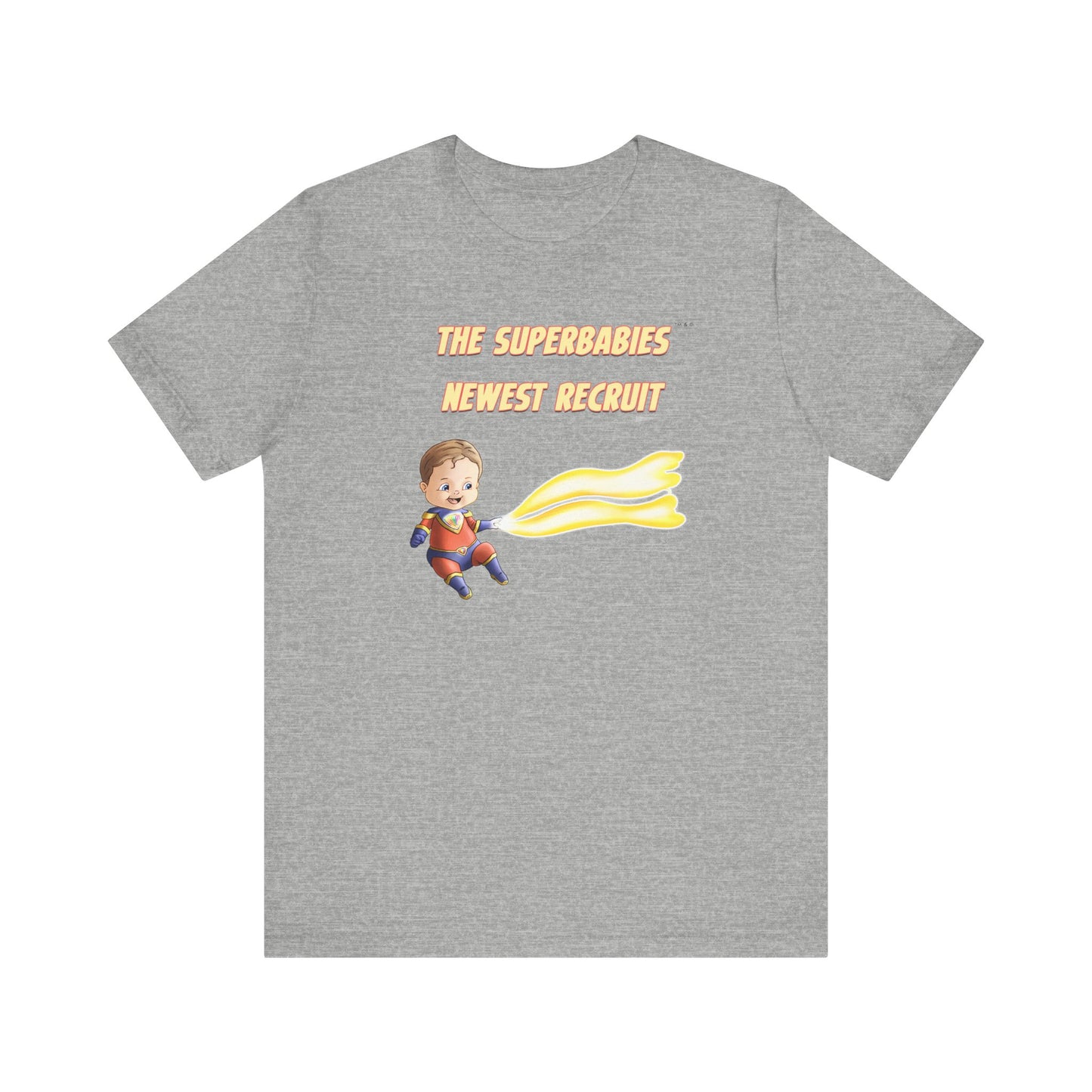 SUPERBABIES NEWEST RECRUIT (Sketchy)- ICONIC EARTH STUDIOS Adult Unisex Jersey . Short Sleeve Tee (USA)