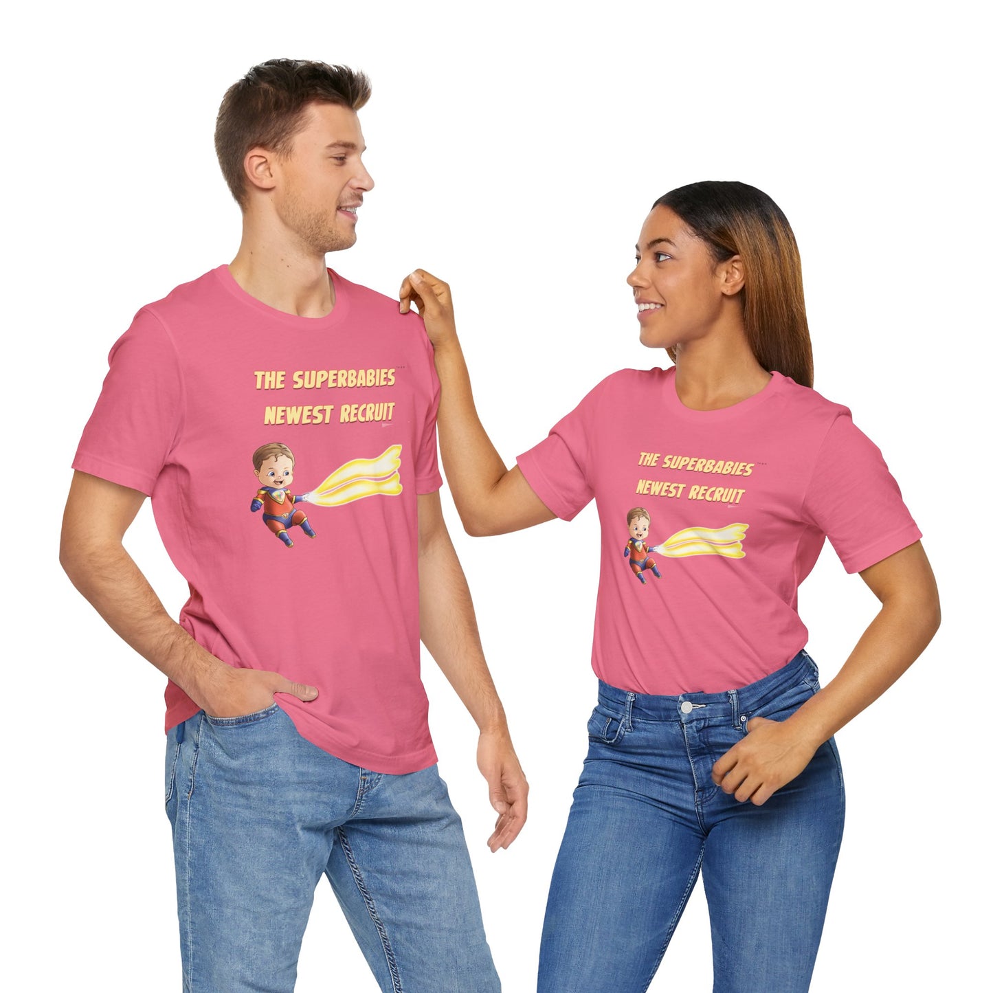 SUPERBABIES NEWEST RECRUIT (Sketchy)- ICONIC EARTH STUDIOS Adult Unisex Jersey . Short Sleeve Tee (USA)