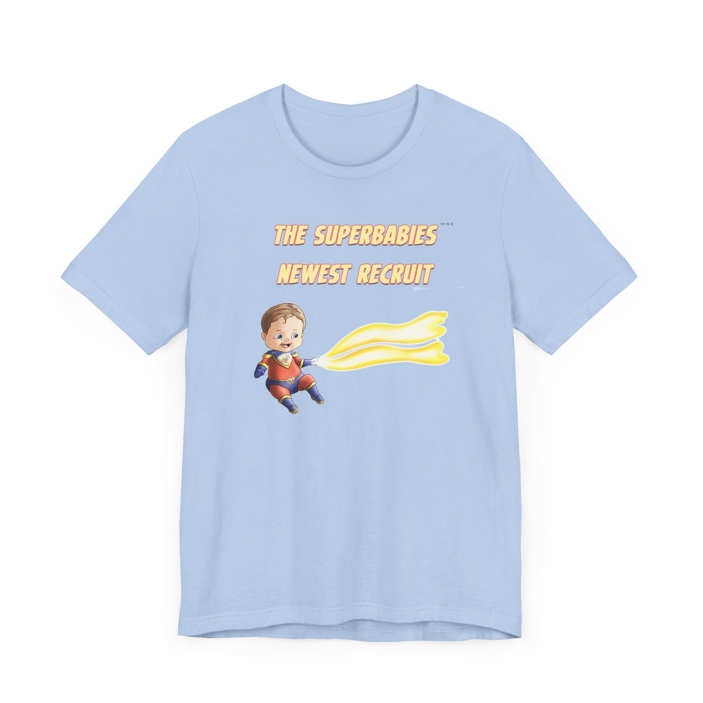 SUPERBABIES NEWEST RECRUIT (Sketchy)- ICONIC EARTH STUDIOS Adult Unisex Jersey . Short Sleeve Tee (USA)