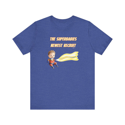 SUPERBABIES NEWEST RECRUIT (Sketchy)- ICONIC EARTH STUDIOS Adult Unisex Jersey . Short Sleeve Tee (USA)