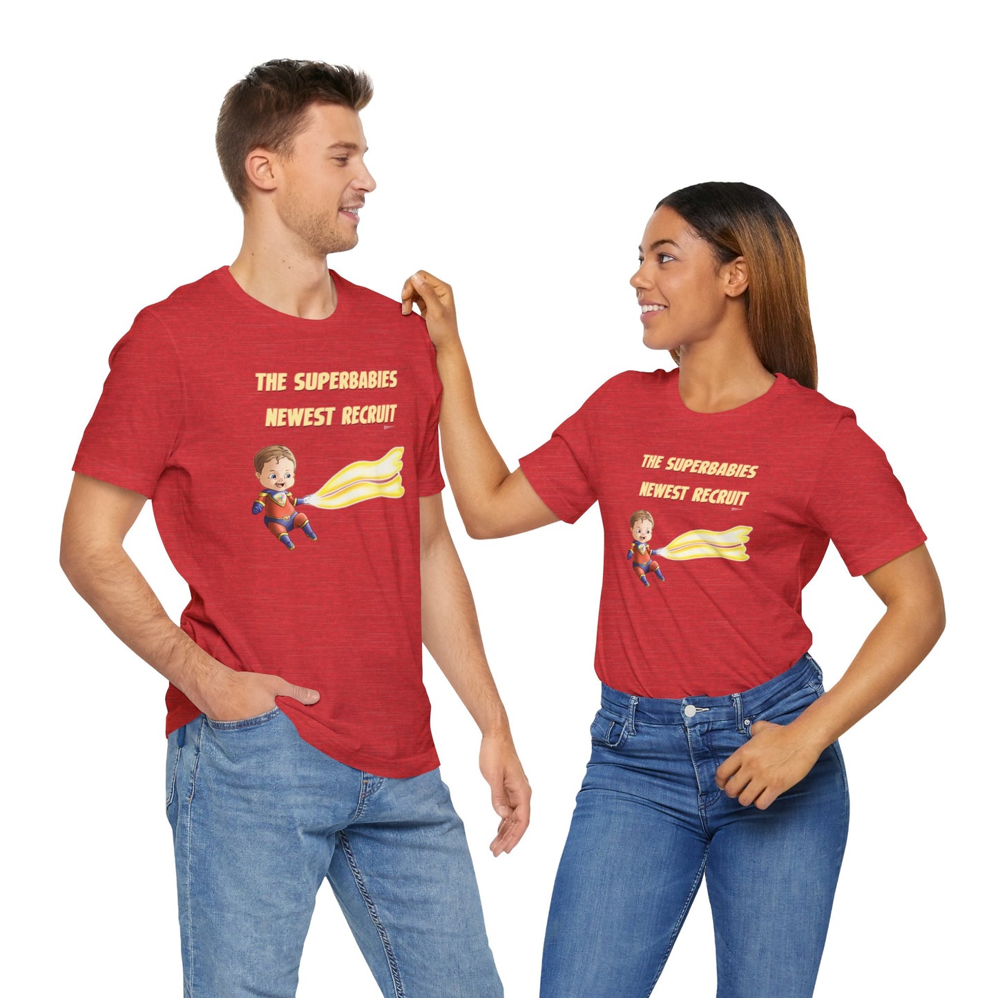 SUPERBABIES NEWEST RECRUIT (Sketchy)- ICONIC EARTH STUDIOS Adult Unisex Jersey . Short Sleeve Tee (USA)